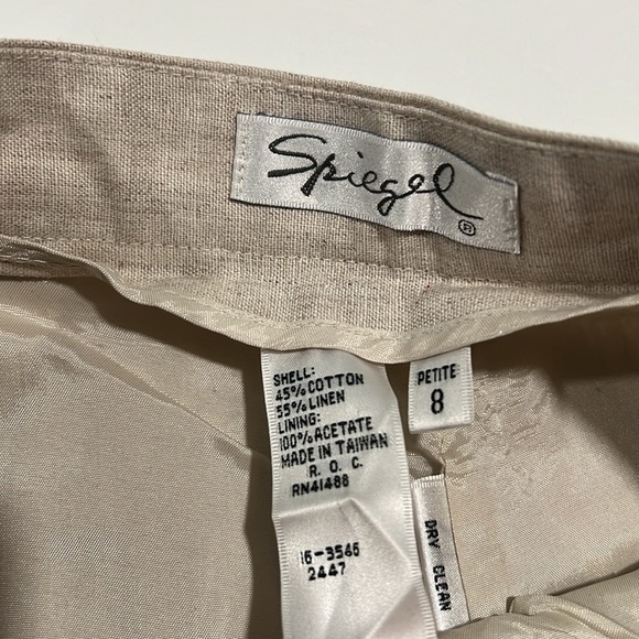 Spiegel - 8p, vintage high rise cotton linen shorts, beige - Picture 7 of 11